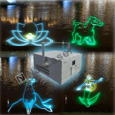 Transformatie-evenement met dansend water, laserprojectie, verstelbare waterstroom