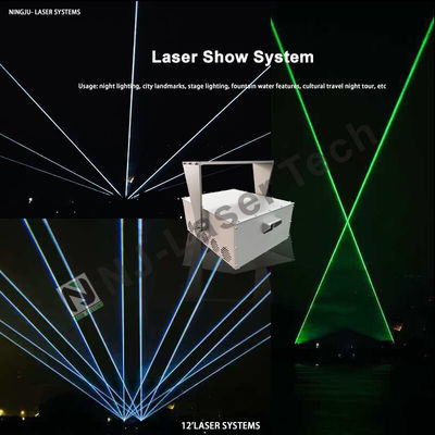 Hoge efficiëntie RGB briljante lasershow met laser kleur groen aangepast